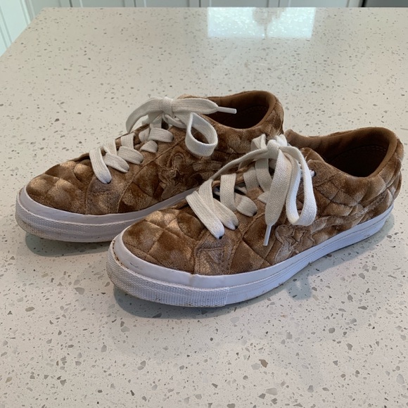 Converse Shoes - Converse x Golf Le Fleur One Star Ox TTC Quilted Velvet Brown Sugar